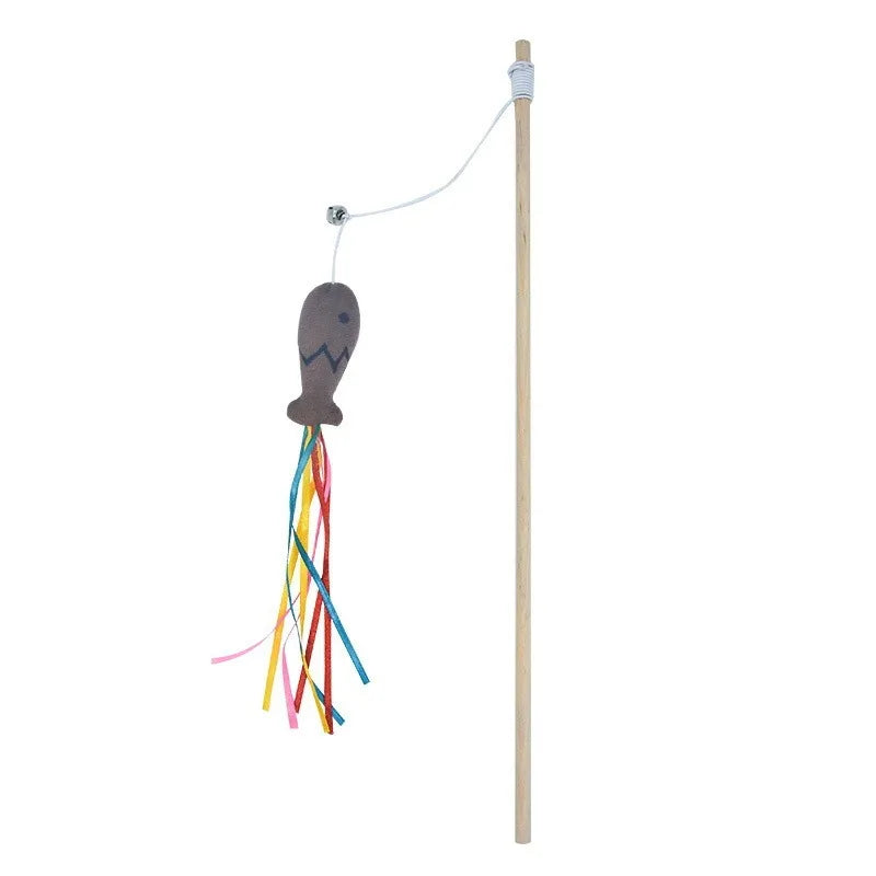 Katzenangel in Braun