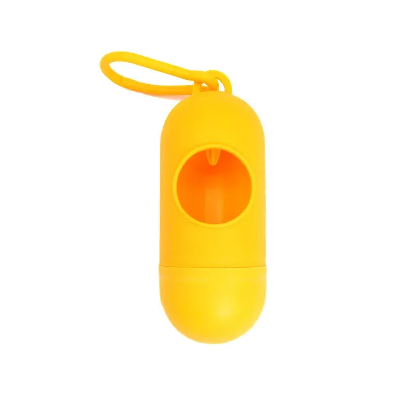 Tragbarer Kotbeutelspender in Gelb für Hunde