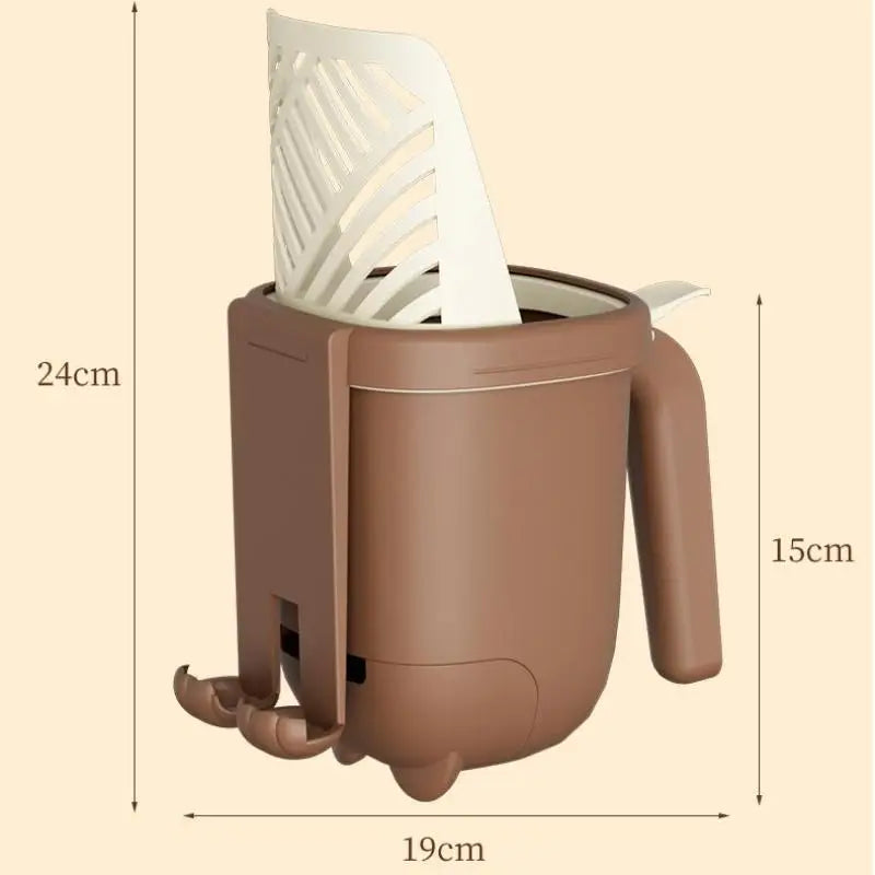 Katzenschaufel mit Box und Griff aus Kunststoff Größenangaben