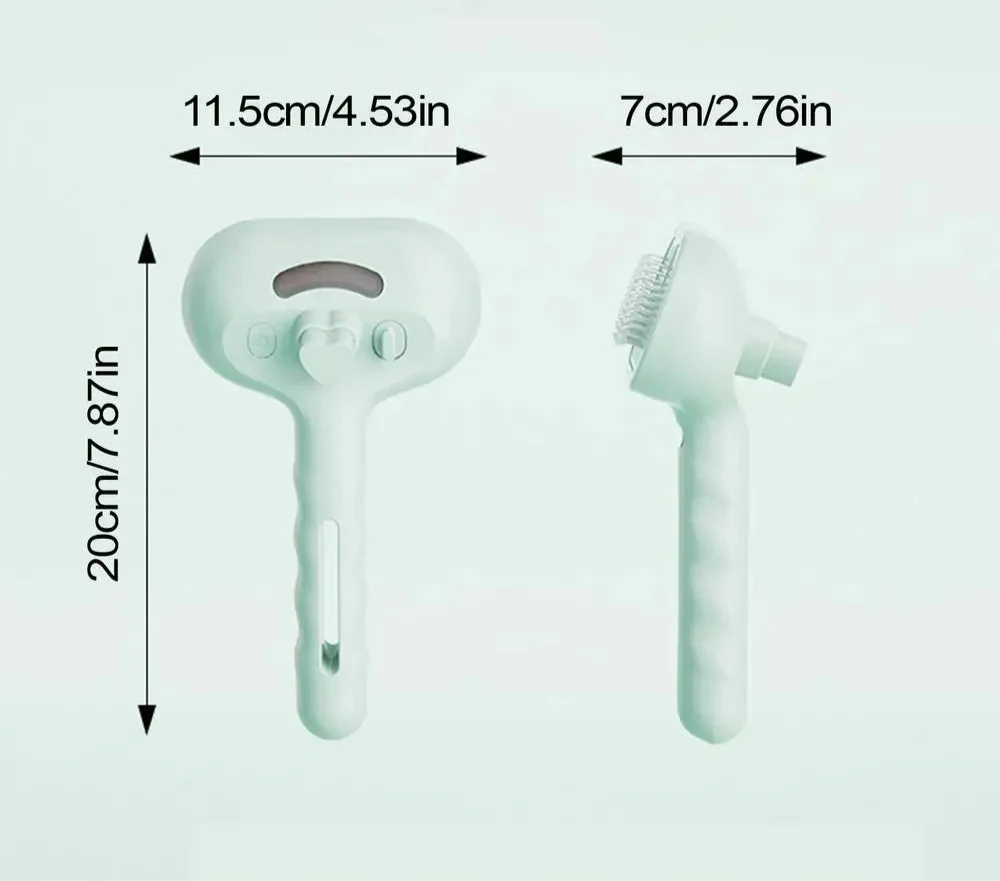 Fellpflege mit Dampfbürste bei Kurzhaarkatze in Grün