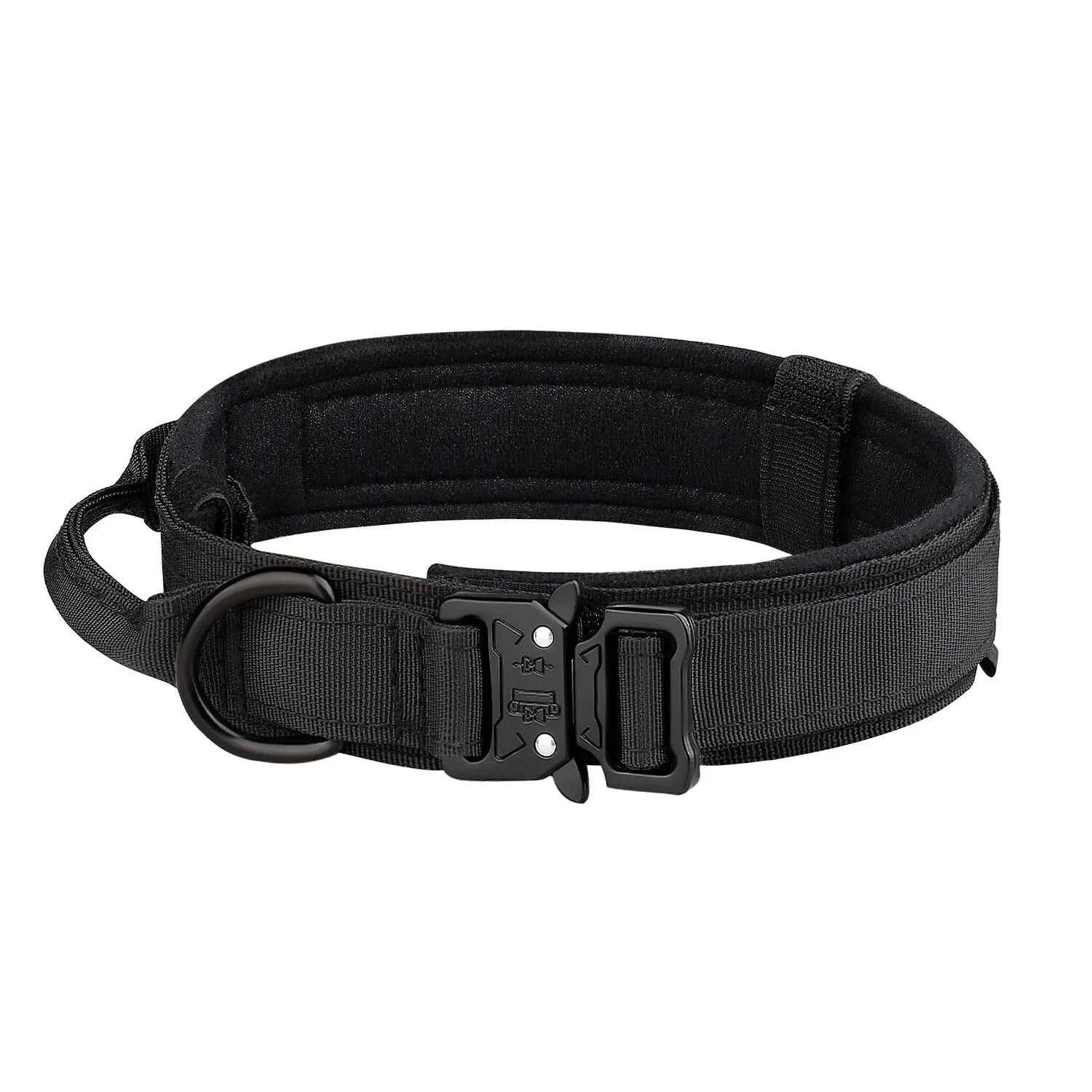Starkes Hundehalsband aus Nylon und Metall in Schwarz