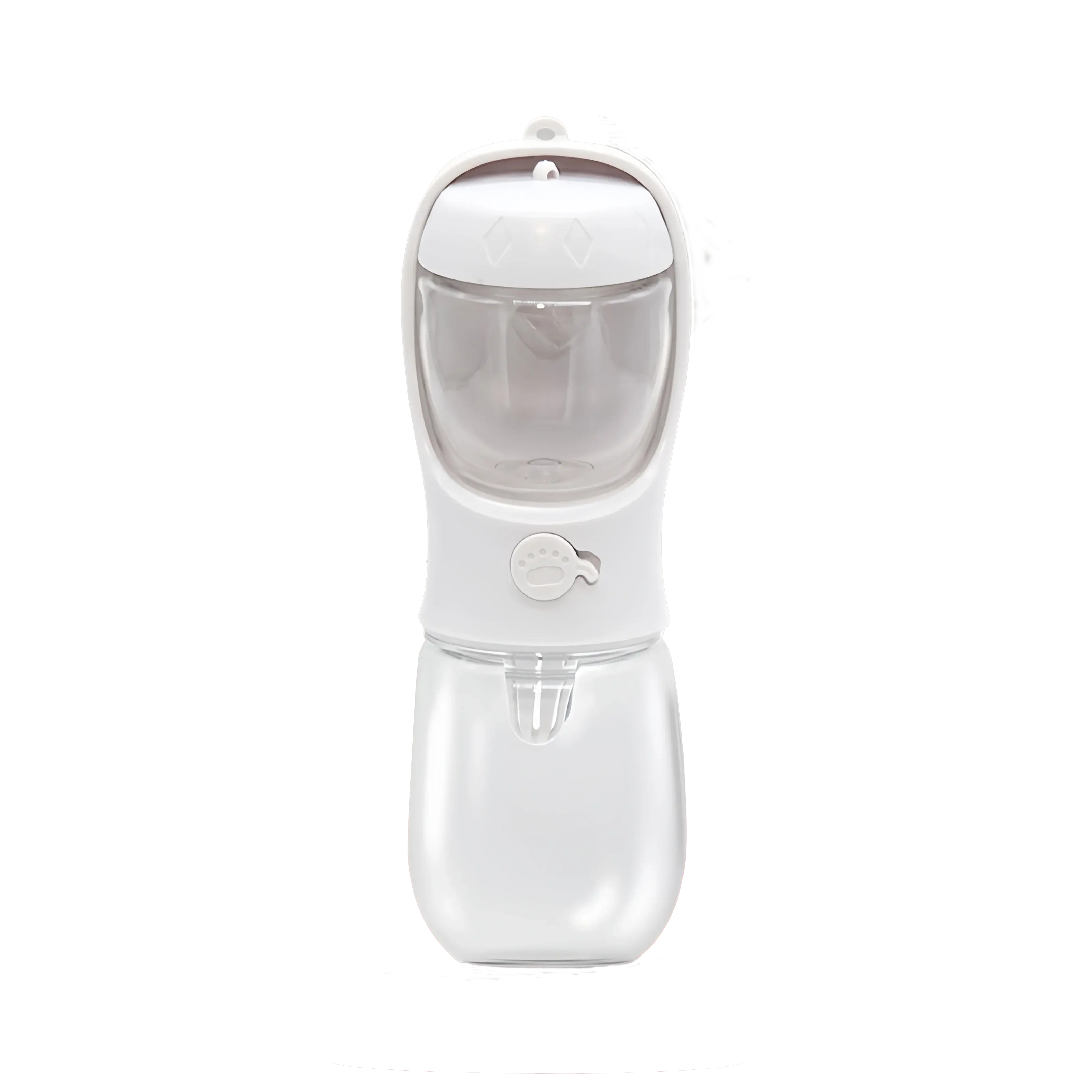 tragbare Hundewasserflasche mit Futterfach Weiß