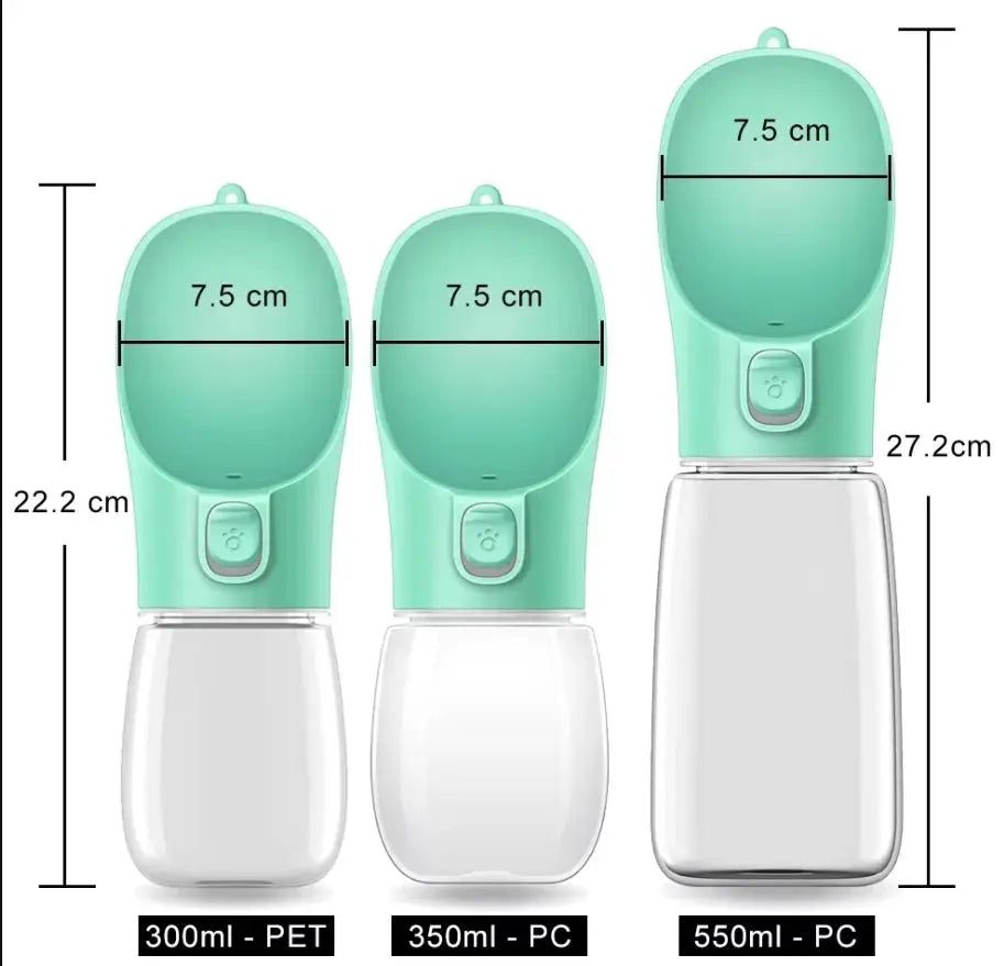 tragbare Hundewasserflasche BPA-frei Größenangabe