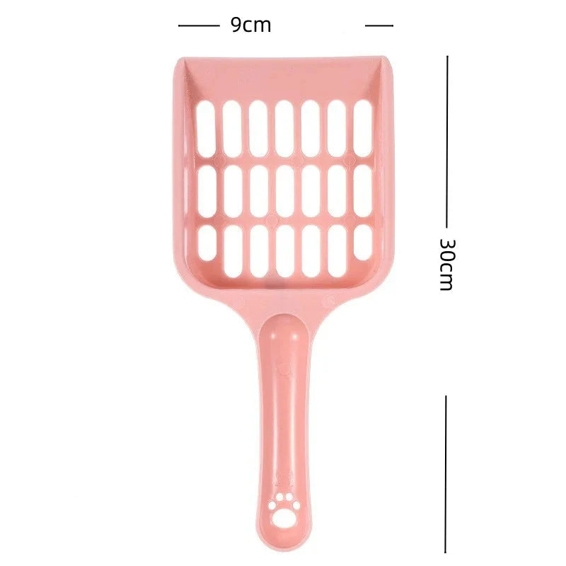 Rosa Katzenstreuschaufel mit Gitter – ergonomischer Griff