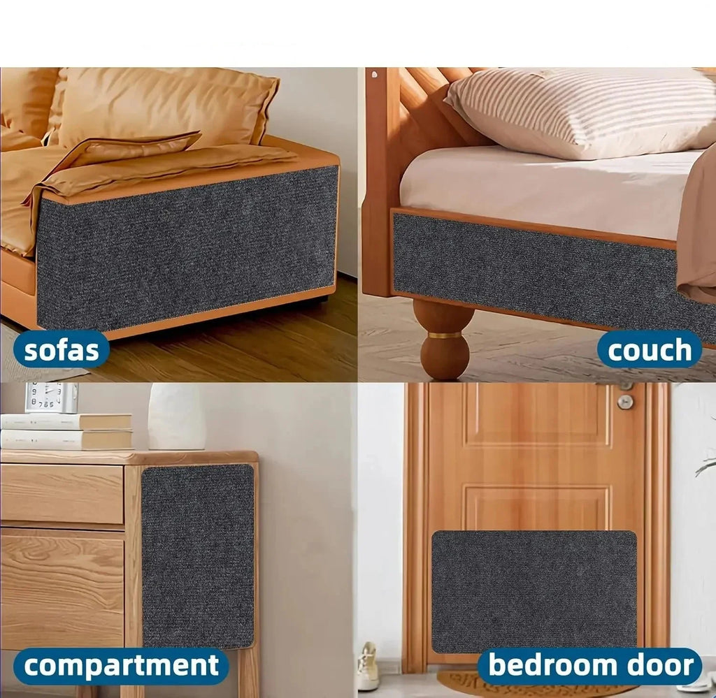 Kratzmatte für Katze auf Möbel befestigt 