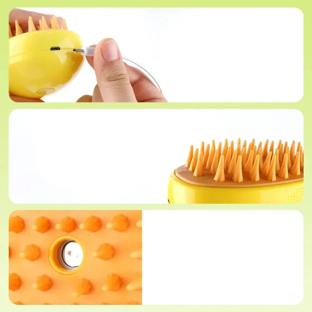 Silikonbürste mit USB-Kabel für Tierpflege