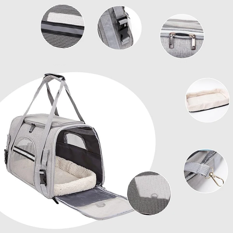 Weiches Innenpolster der Transportbox für Katze oder Hund