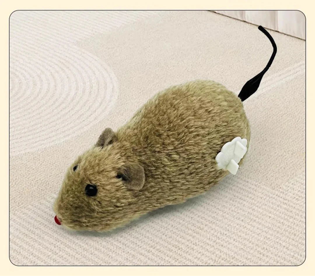 Plüschmaus Katzenspielzeug in Beige