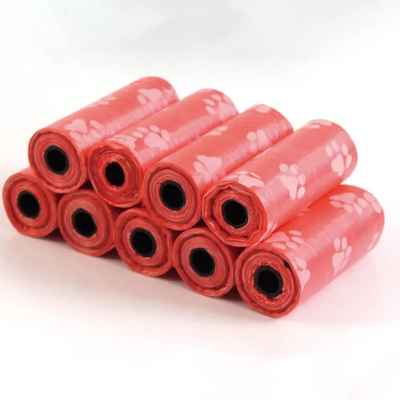 Kotbeutelrolle für Spaziergang mit Hund in Rot