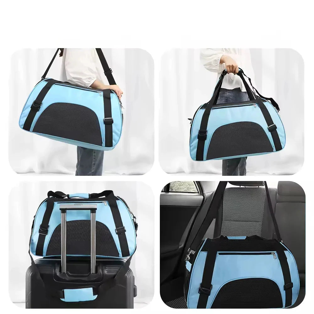 Schultergurt-Tasche für Haustiere auf Reise