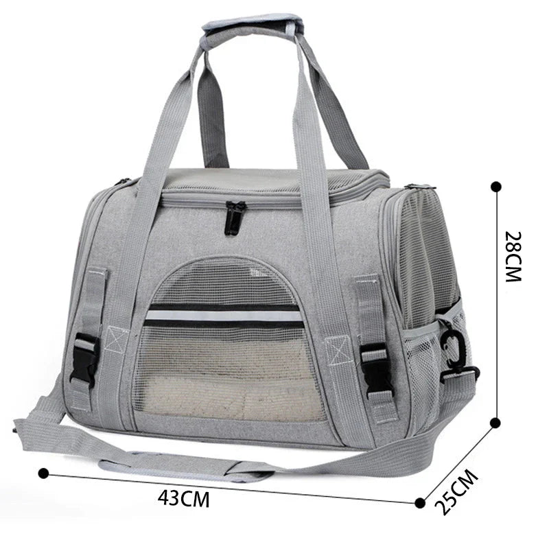 Katzentransporttasche in Grau Größenangabe