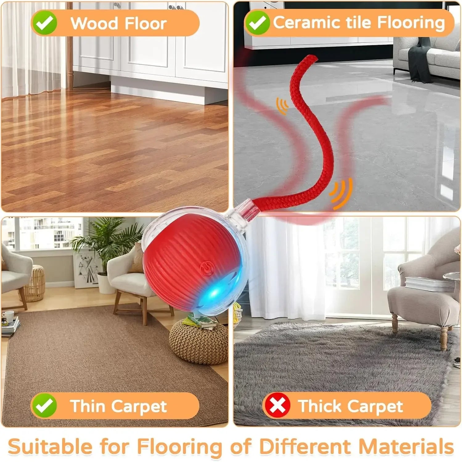 selbstbewegender Ball auf Holzboden richtig anwenden