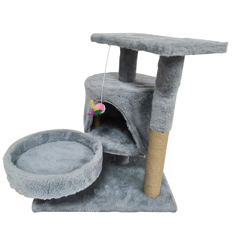 kompakter katzenkratzbaum mit plattform