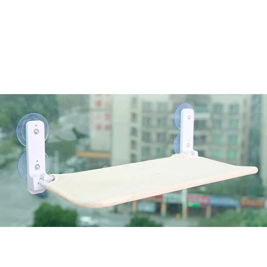 katzen fensterliege ohne bohren in Weiß montiert