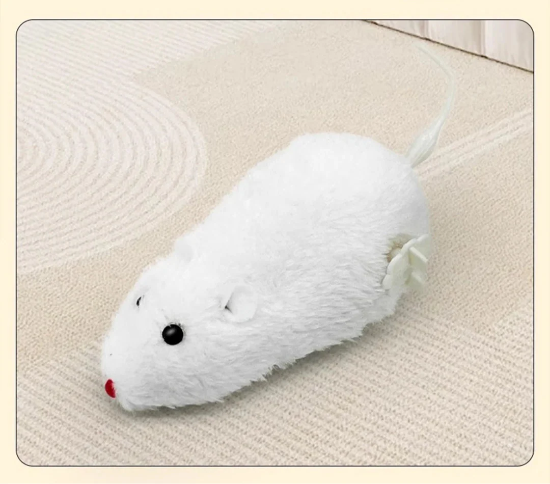 Plüschmaus Katzenspielzeug in Weiß